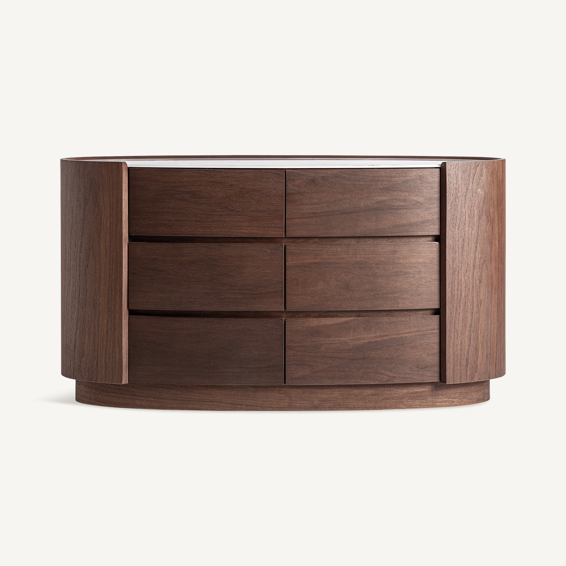 Oval Chest of Drawers STUETTA Oak Veneer