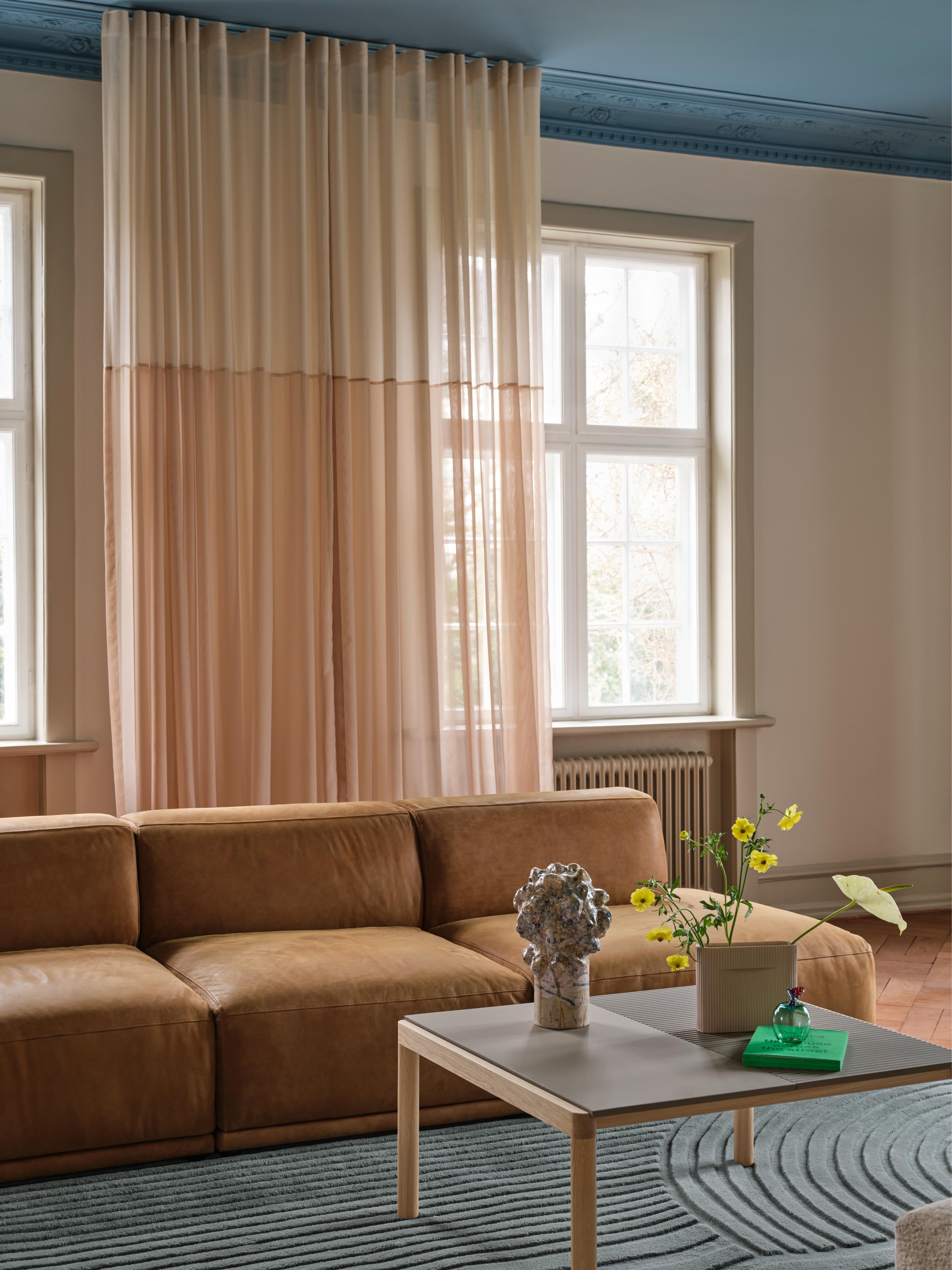 Beige keramische vaas RIDGE