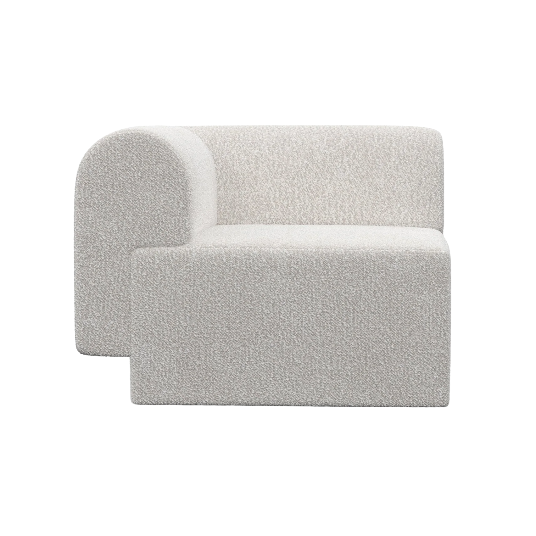 Modulaire bank TORI - witte hoekmodule boucle