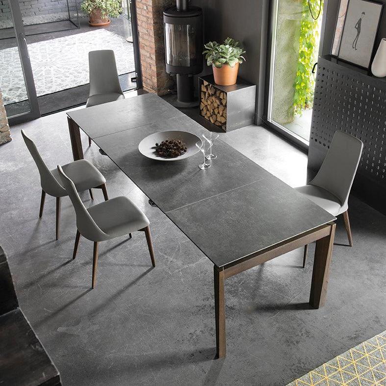 Upholstered ETOILE Chair with Walnut Base