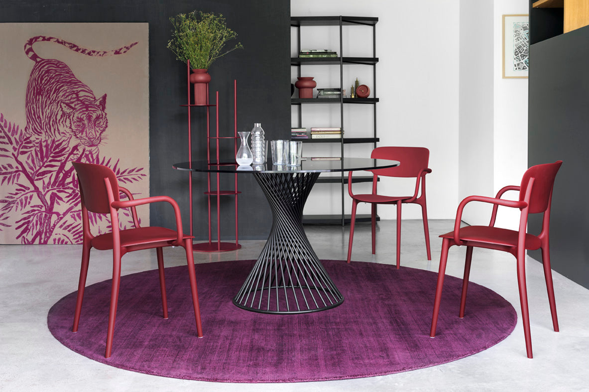 Stoel met armleuningen LIBERTY baksteenrood