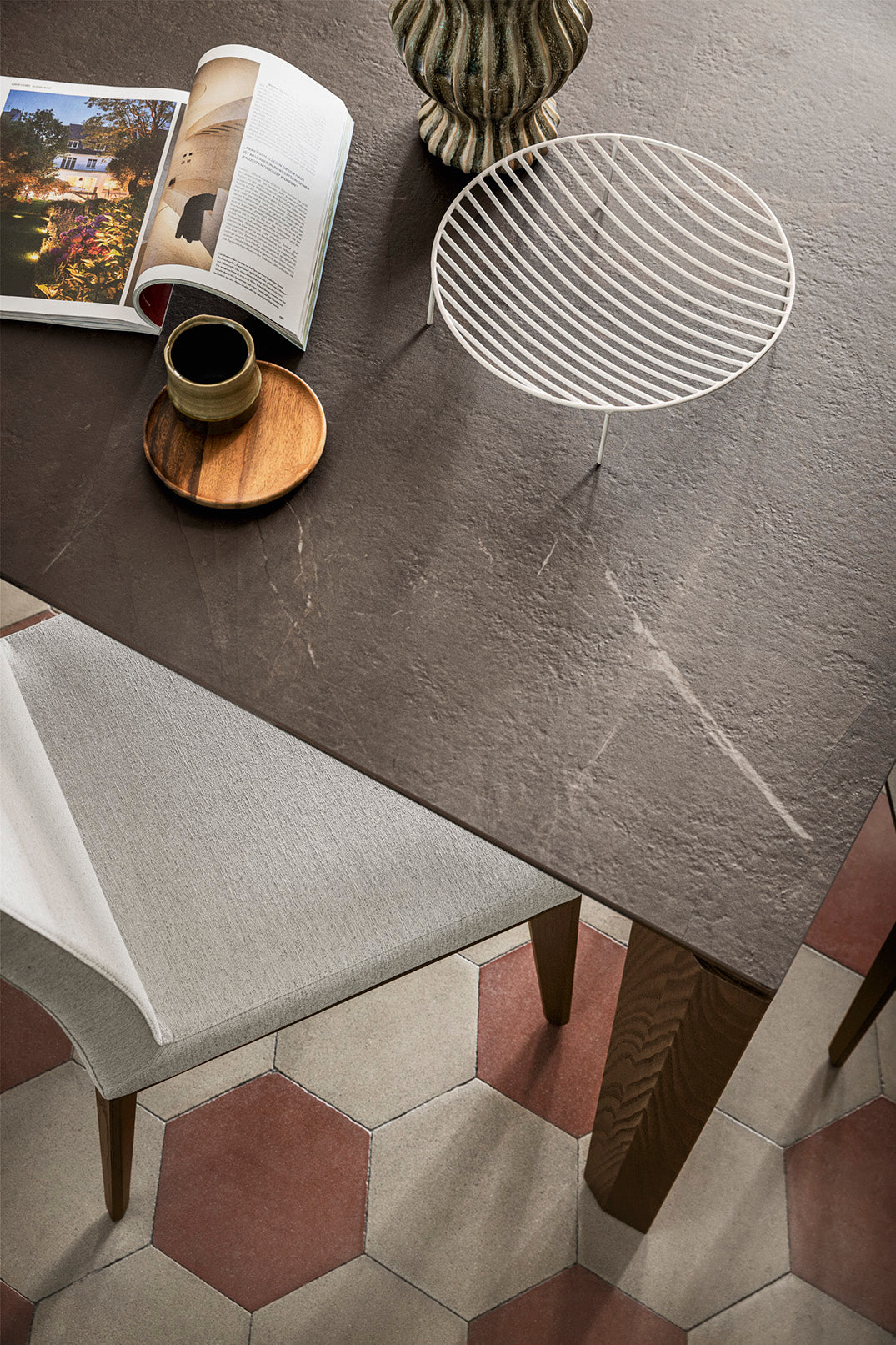 BESS LOW upholstered chair with graphite wooden base