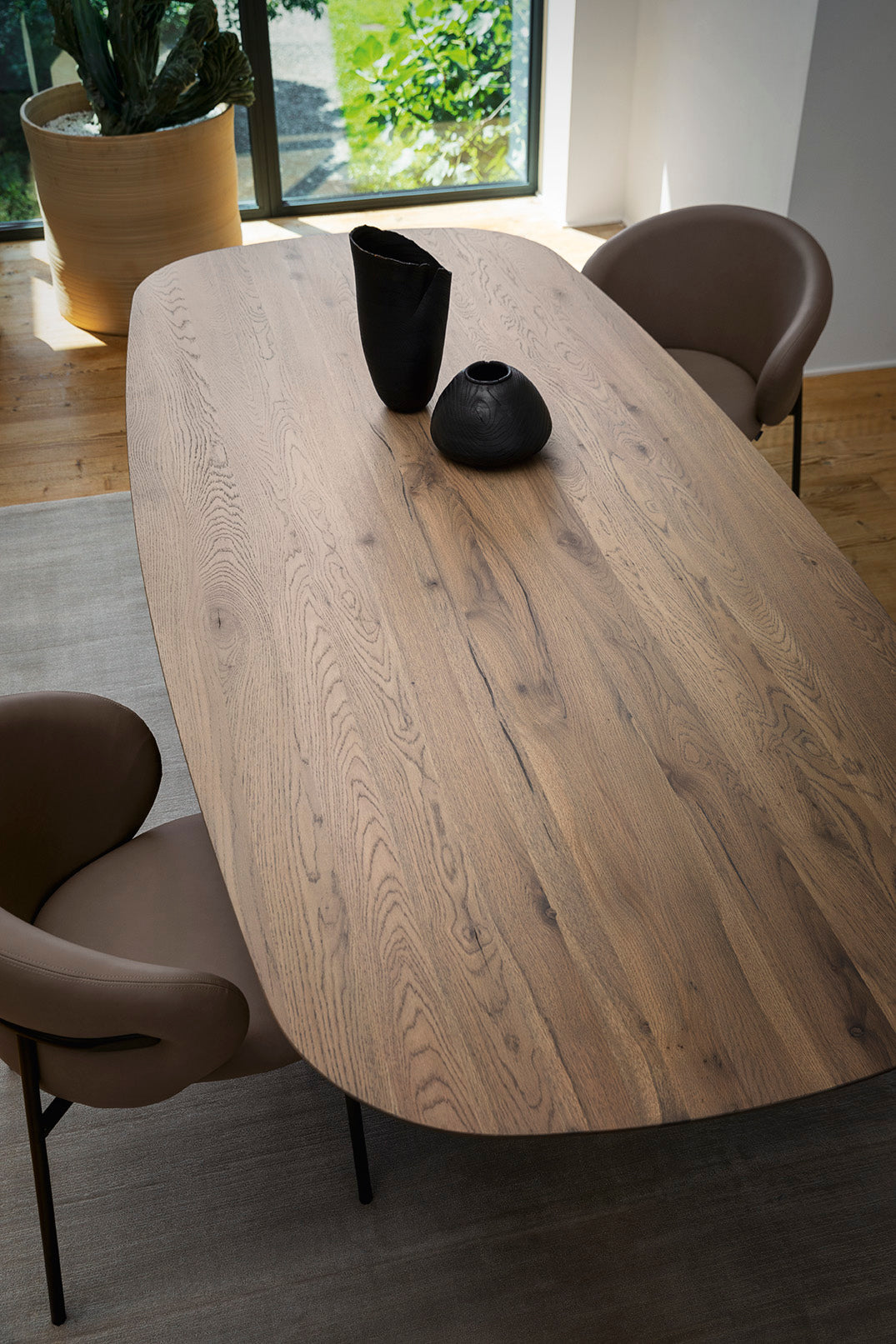 TWINS Table with Walnut Top and Black Base