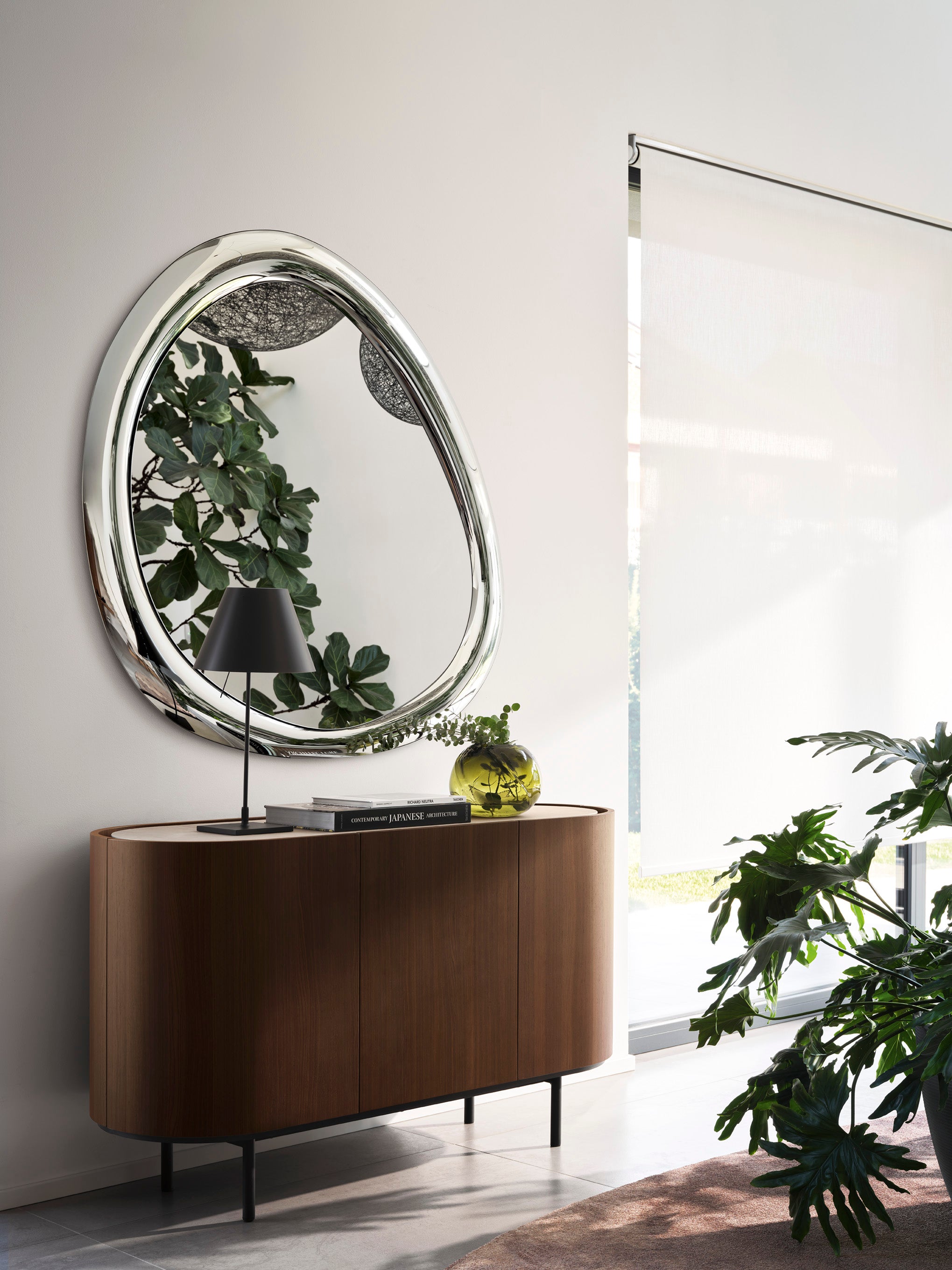 Oval Mirror AURA Brown Glass