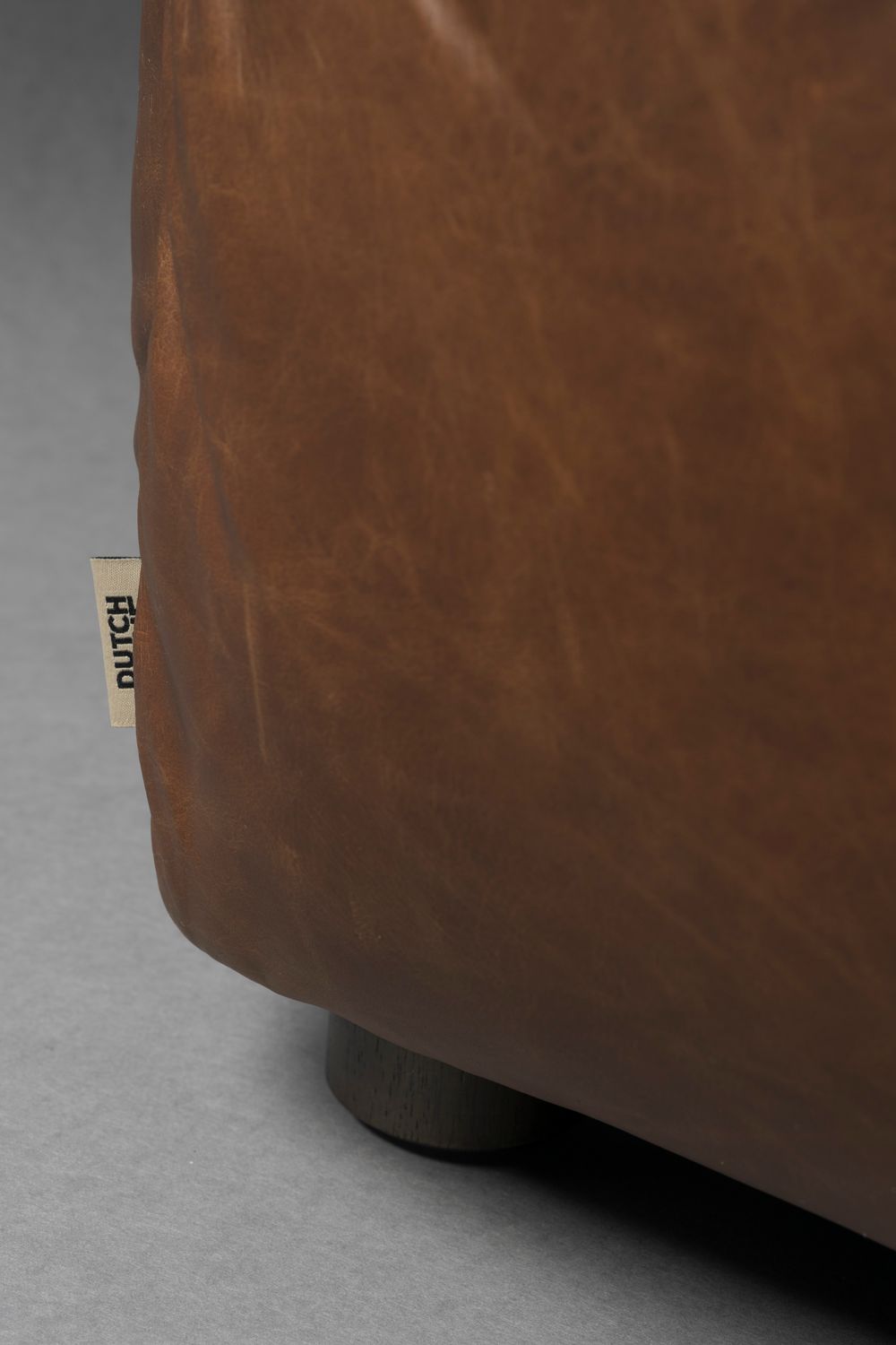 Modulares Sofa HACKMAN - rechte Endelement in schokoladenbraunem Leder