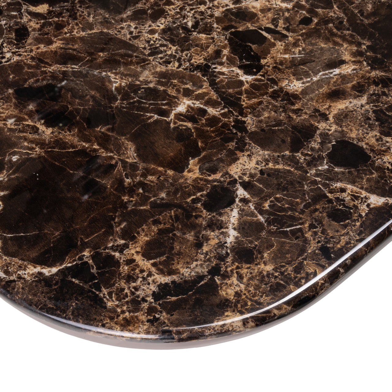 Tafel ALMUNDI bruin keramiek met chocoladekleurige basis