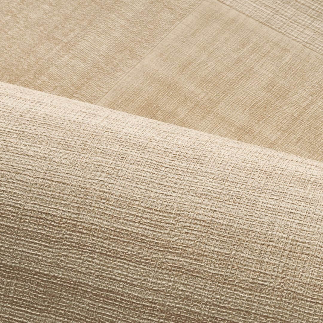 Geometrische patchworkstructuurtapijt die stof imiteert MESTIZO - TRAVERTIN beige