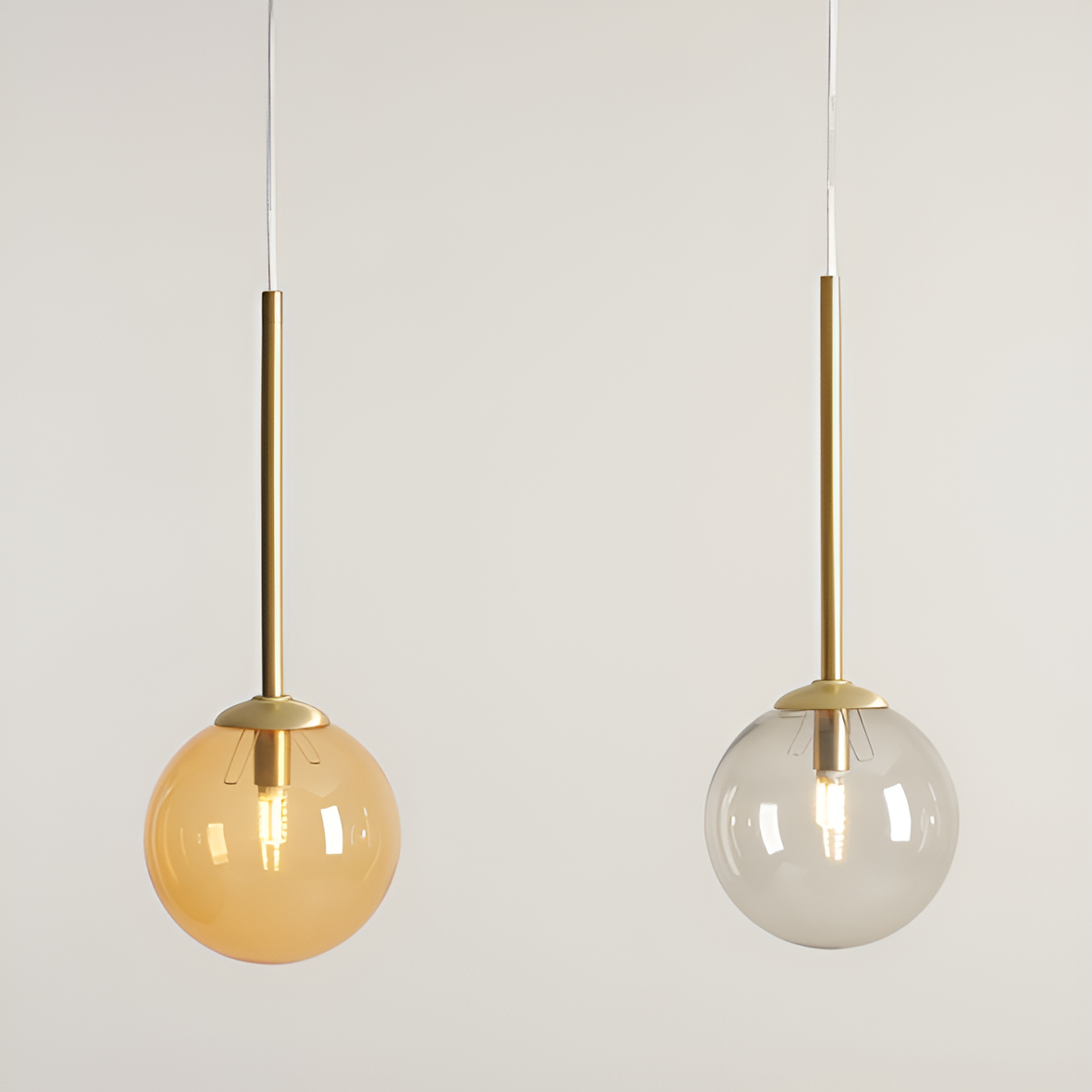 Barefoot hanging lamp Trio colorful glass