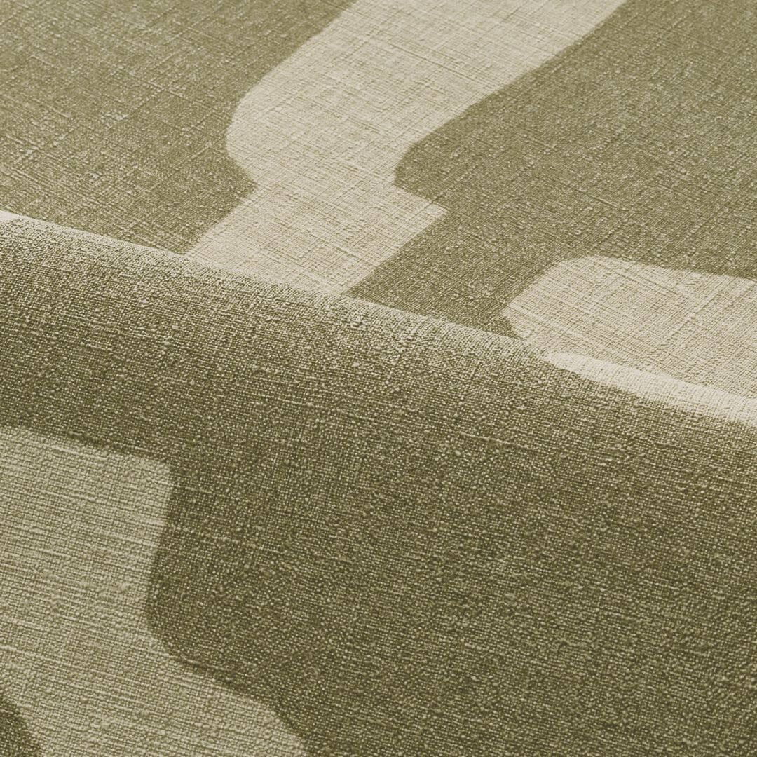 Structuurtapijt dat stof imiteert in abstracte organische vormen SERAN - TILLEUL groen