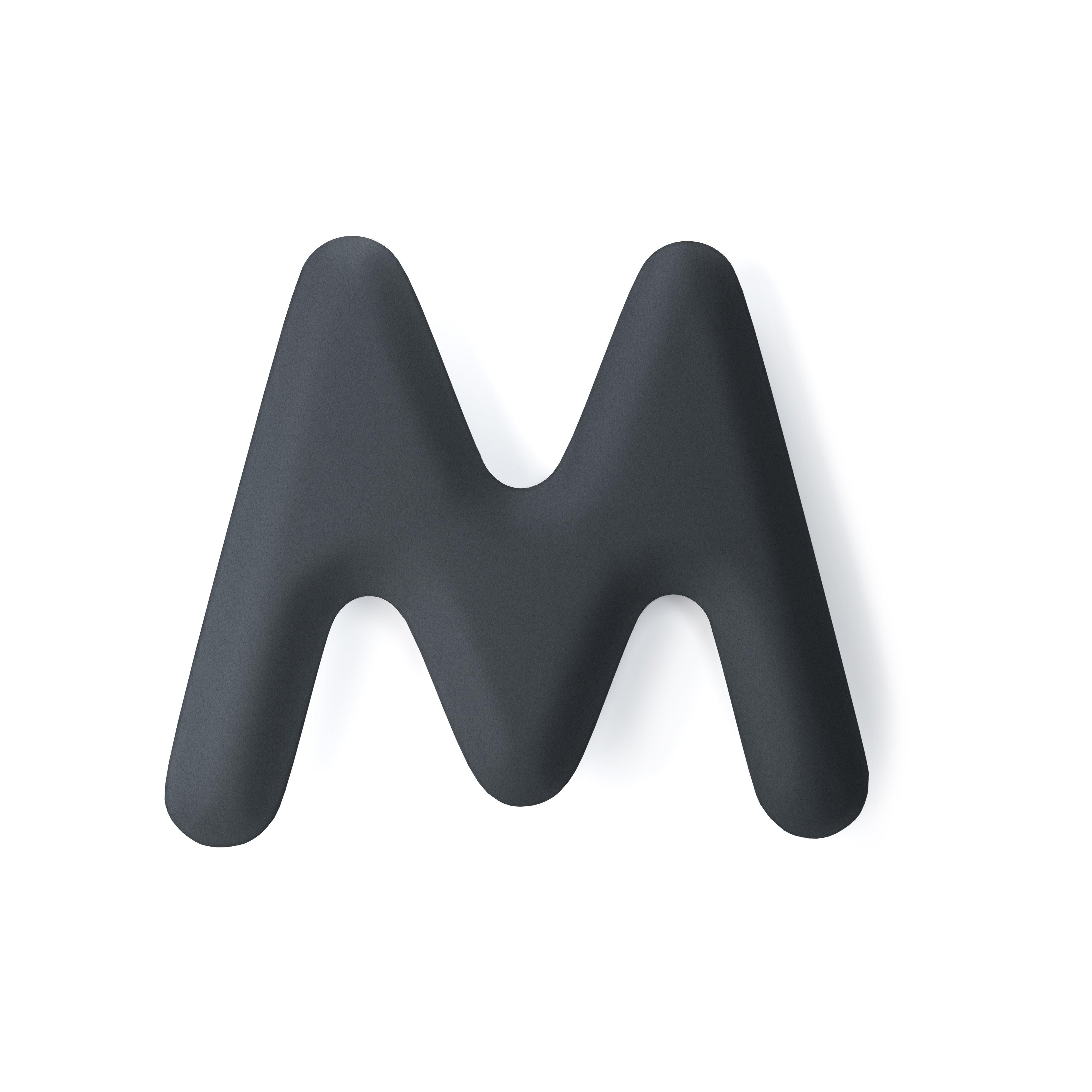 Dekoracja litera alfabetu FIDU grafitowy szary mat Zieta Studio M Eye on Design