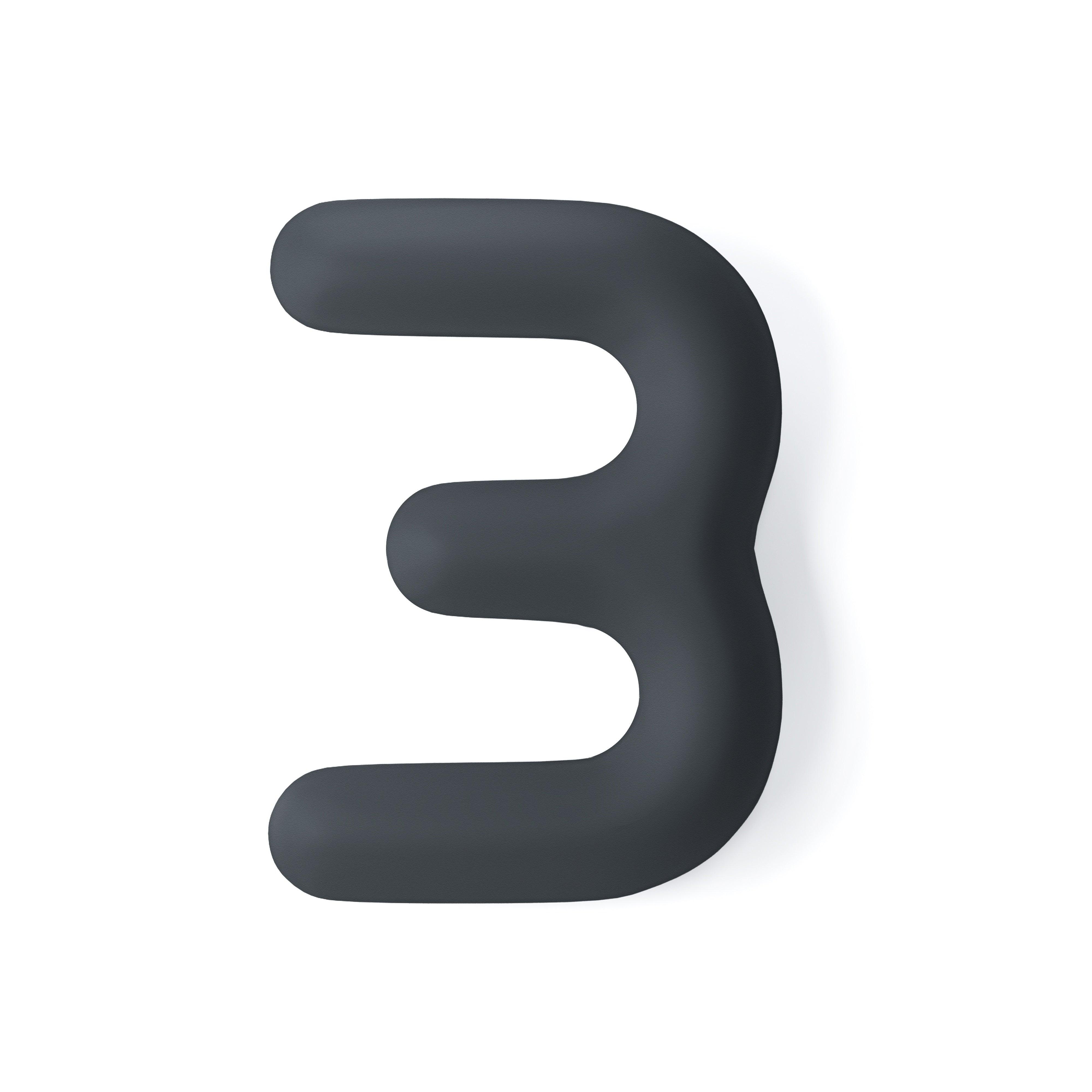 Dekoracja litera alfabetu FIDU grafitowy szary mat Zieta Studio 3 Eye on Design