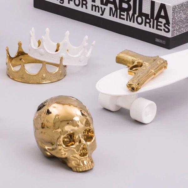 Dekoracja MEMORABILIA MY SKULL złoty Seletti Eye on Design