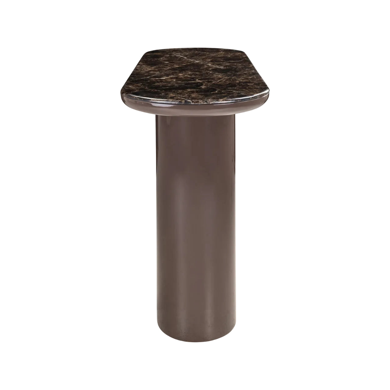 ALMUNDI Console in Brown with Ceramic Top