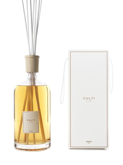 Duftdiffusor STILE - TESSUTO mit Noten von schwarzen Johannisblättern, Baumwollblüten, Jasmin und weißem Moschus.