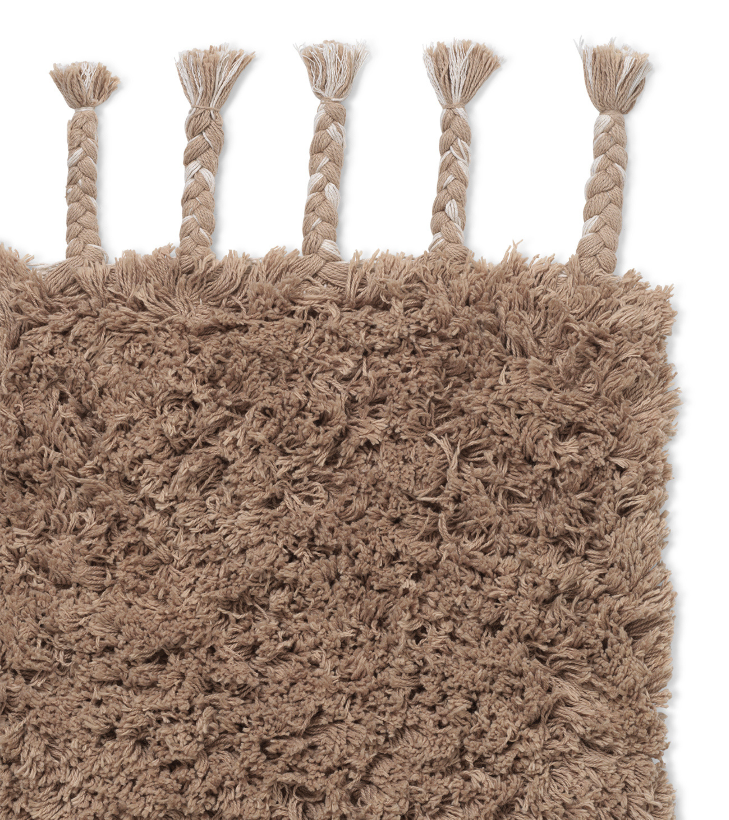 Vloerkleed AMASS WIT PEPER zandkleurig met lange haren