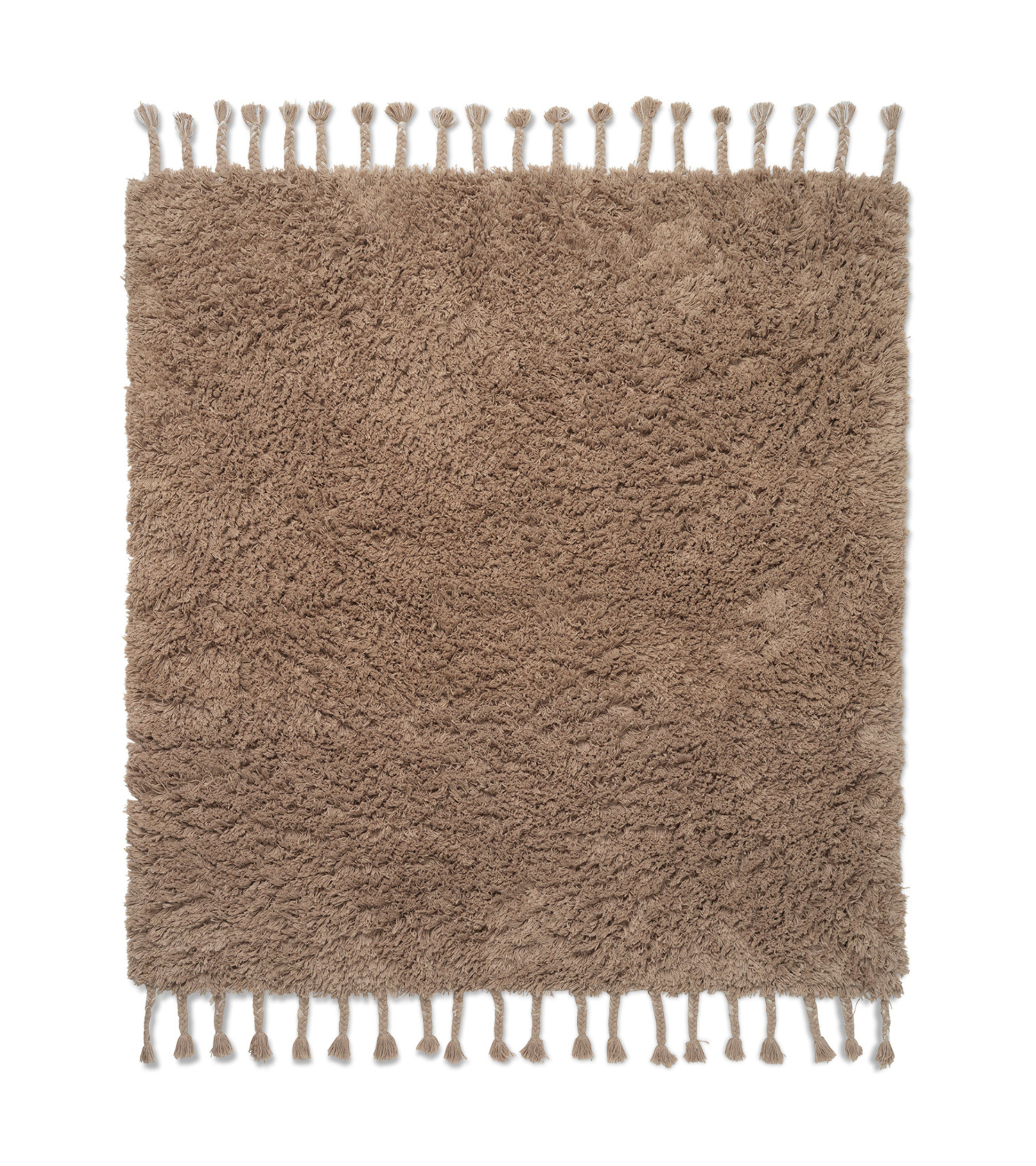 Vloerkleed AMASS WIT PEPER zandkleurig met lange haren