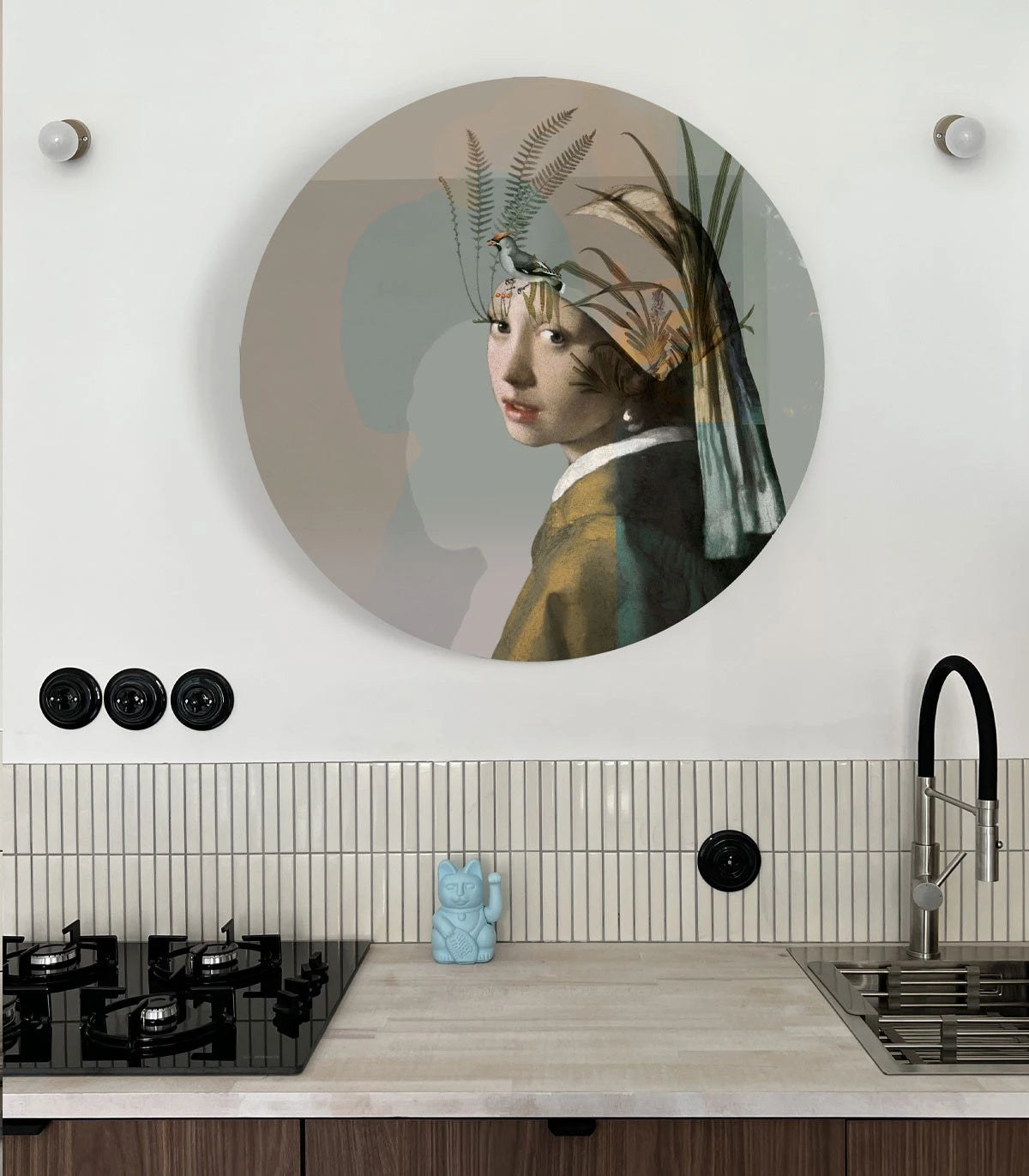 Wall lamp DOTS LIGHTING - NATURE GIRL WITH THE PEARL beige with green