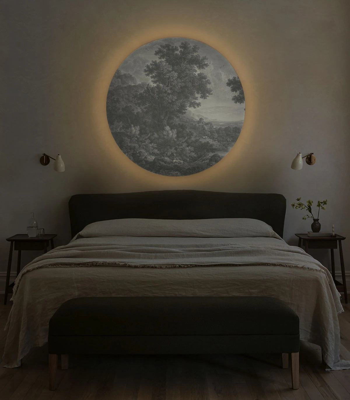 Wandleuchte DOTS LIGHTING - MALERISCHES TAL DER RUHE grau