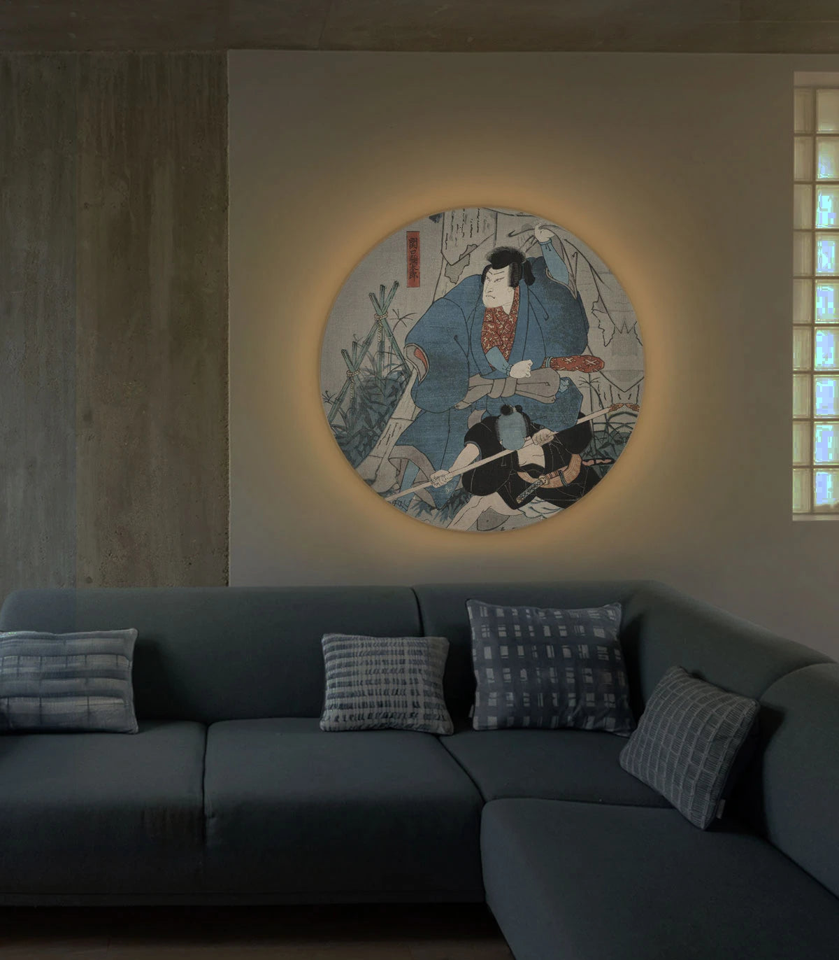 Wall lamp DOTS LIGHTING - SAMURAI SAGA beige with blue