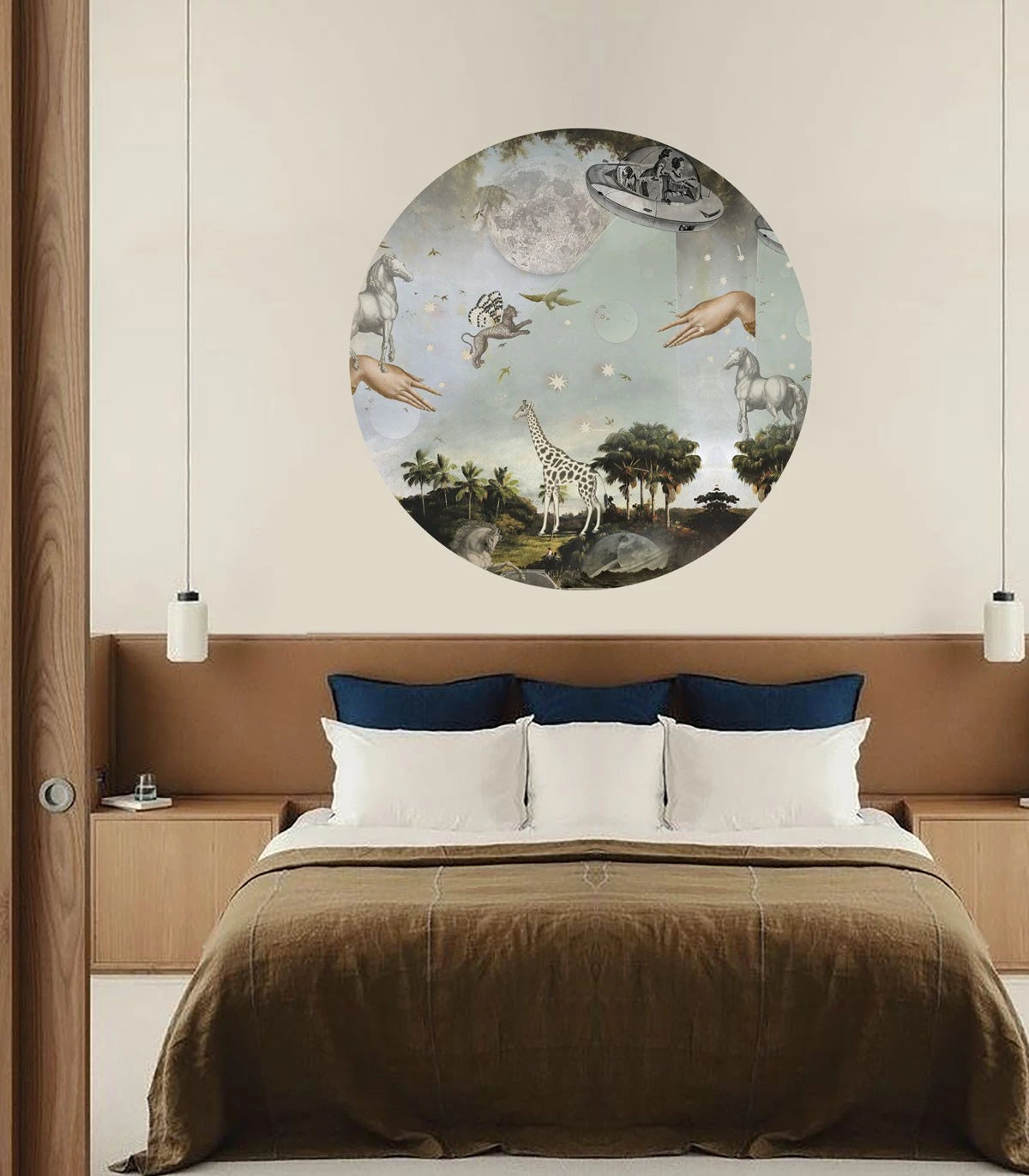 Wandlamp DOTS LIGHTING - STARDUST SAFARI donkergroen met blauw