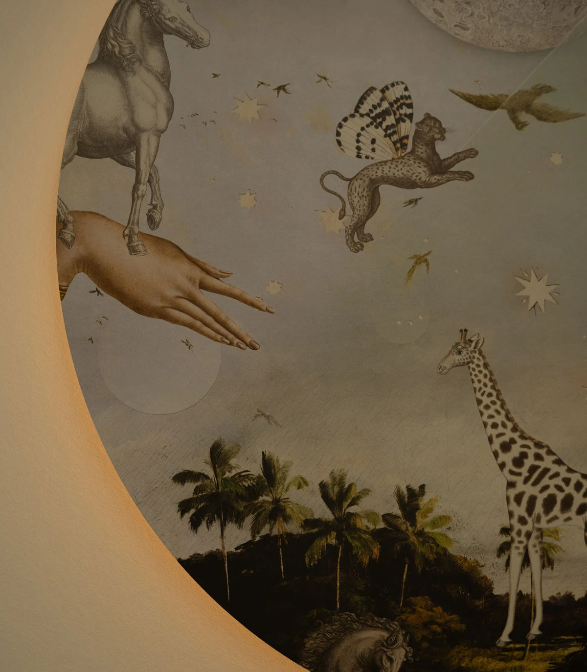 Wandlamp DOTS LIGHTING - STARDUST SAFARI donkergroen met blauw