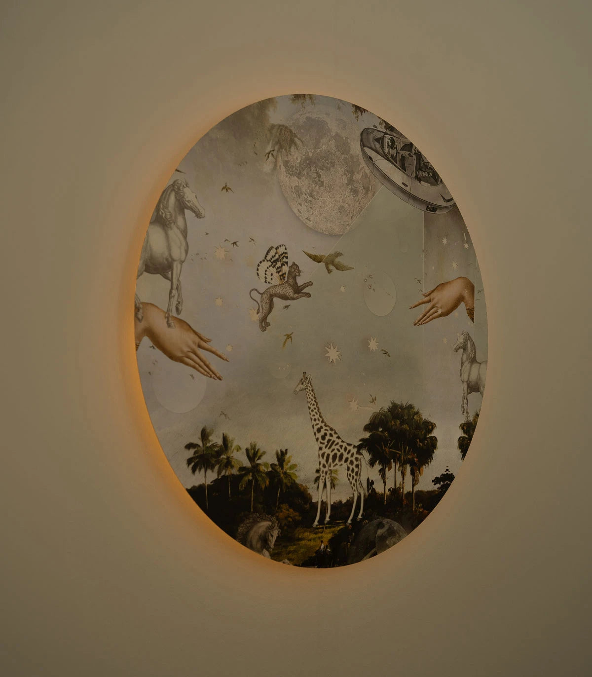 Wandlamp DOTS LIGHTING - STARDUST SAFARI donkergroen met blauw