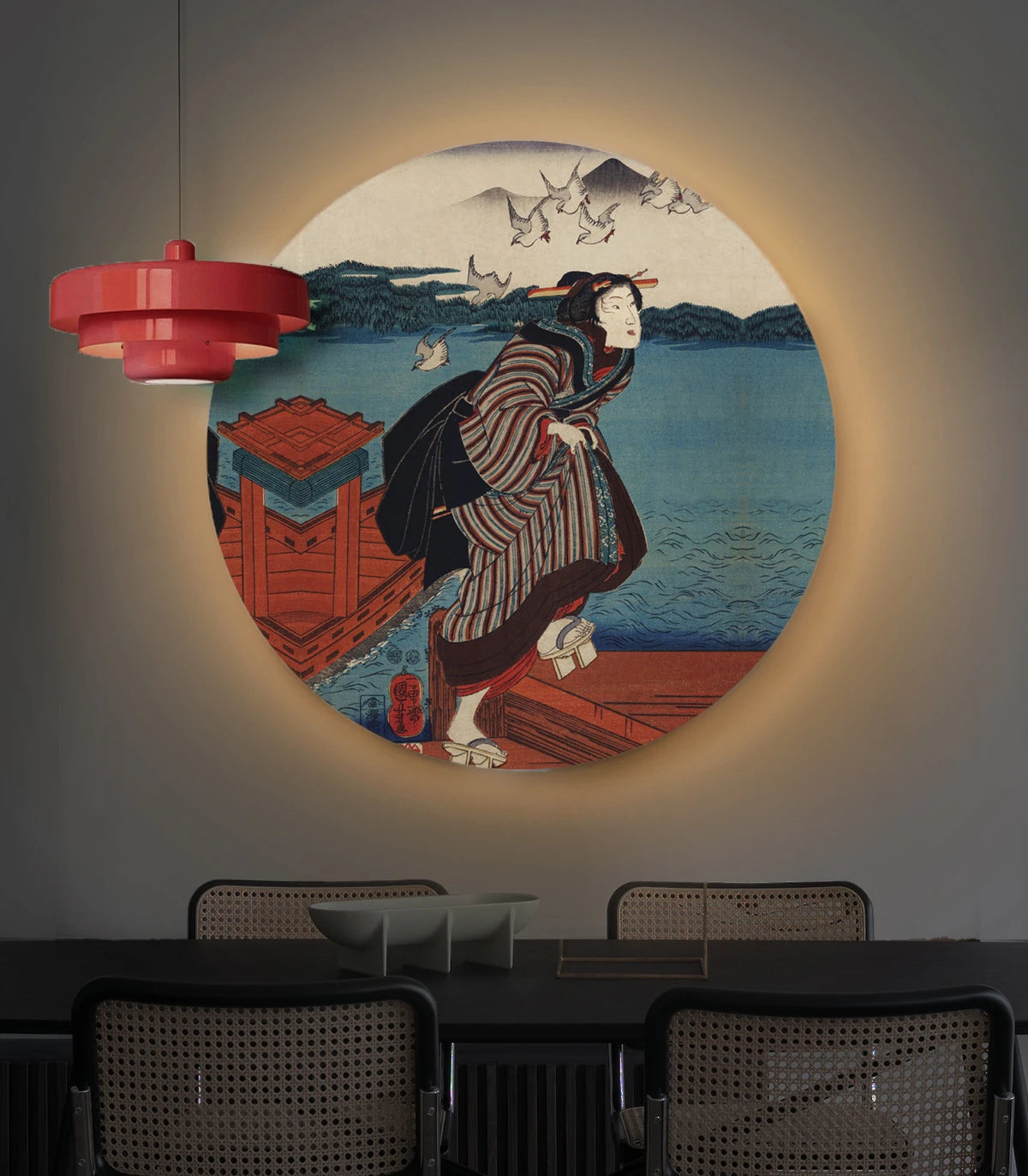 Wandlamp DOTS LIGHTING - DE ROODE AFVAART blauw met beige