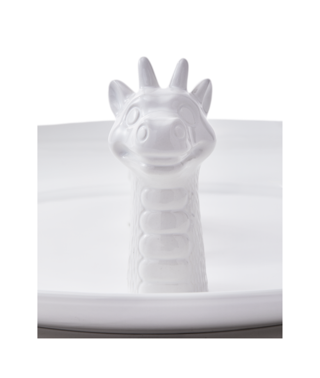 Decoratief bord DRAGON wit