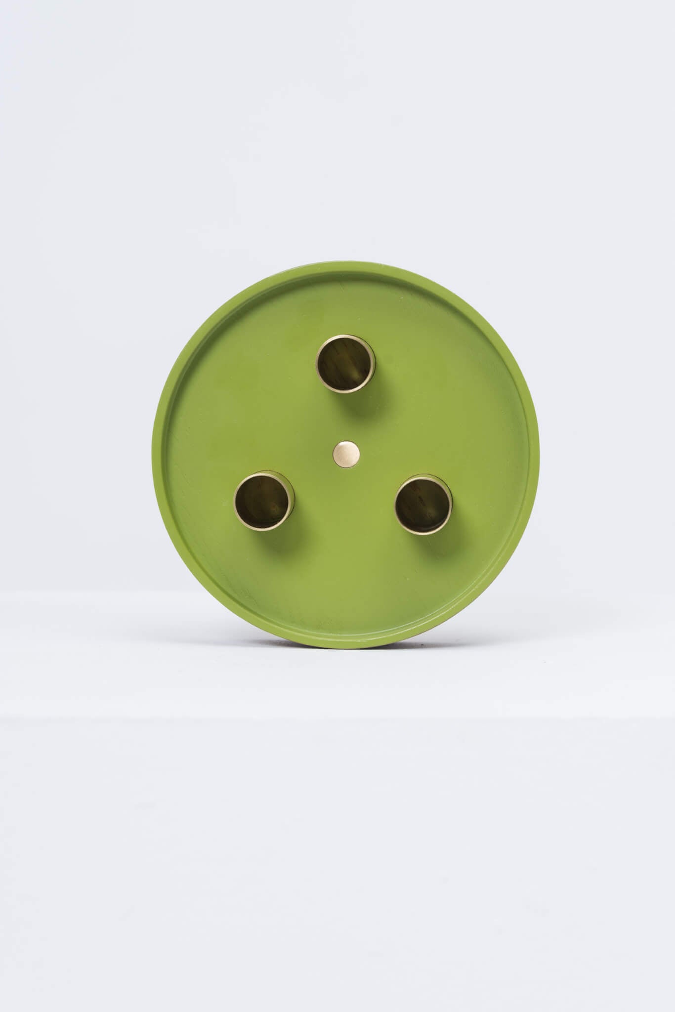 ENLIGHTENMENT 3 green candle holder with brass