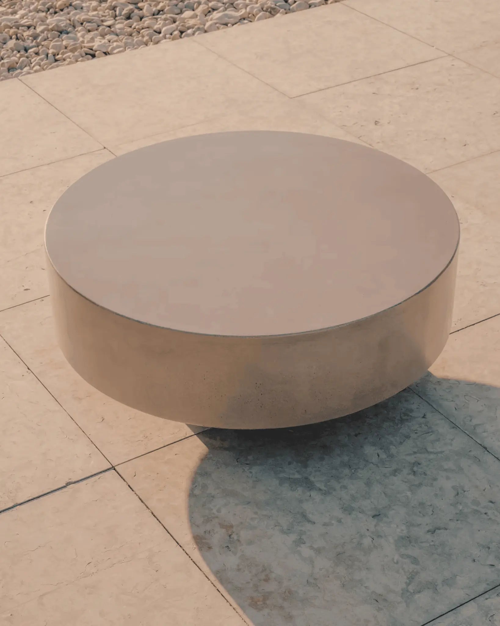 Stolik kawowy GARBET szary cement do salonu – styl minimalistyczny