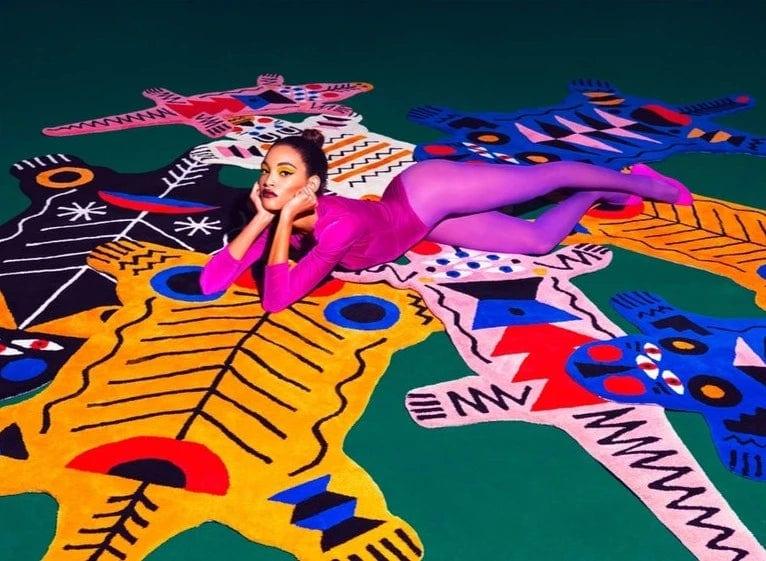 Dywan CROCOPINK różowy Qeeboo Eye on Design