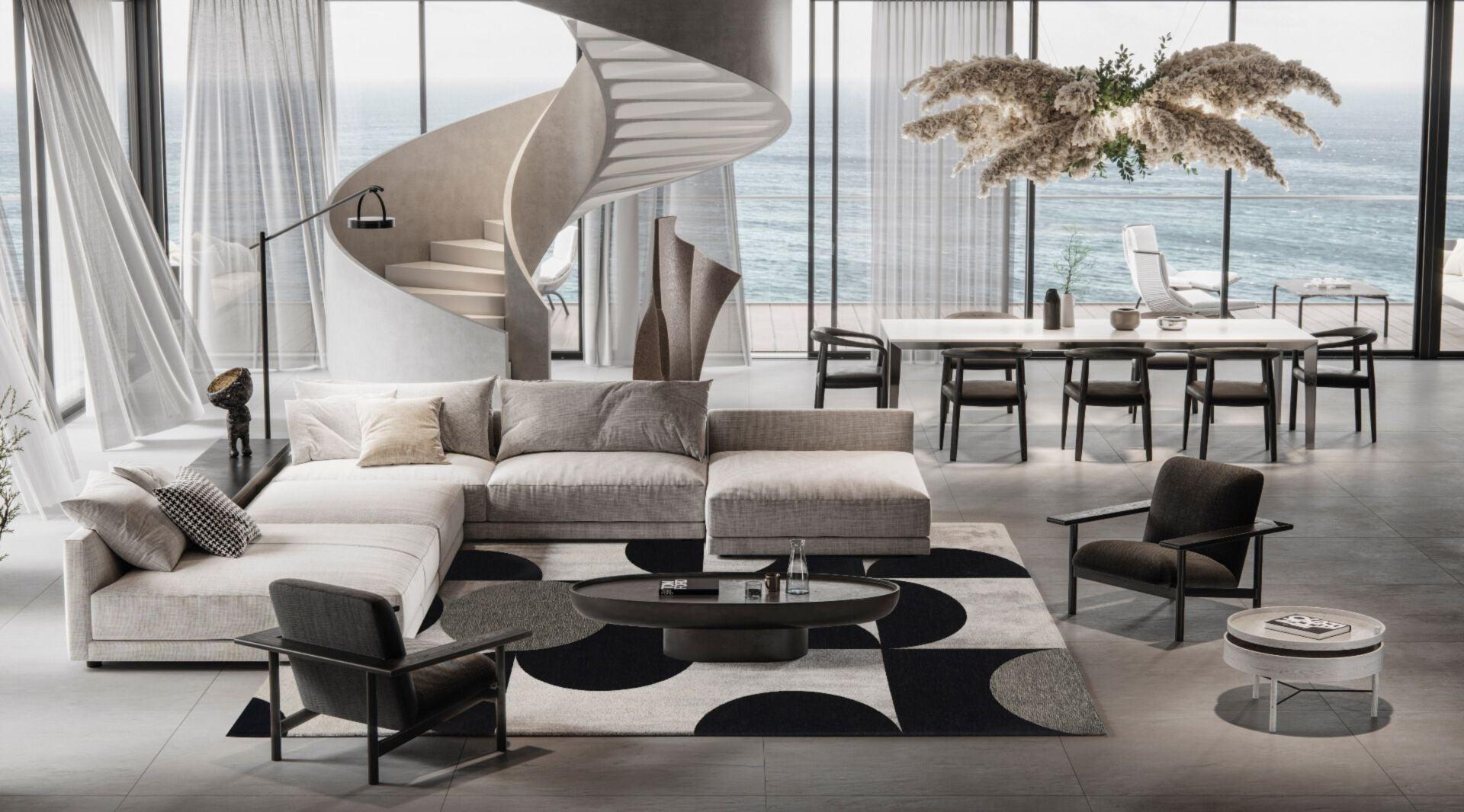 Dywan MONO kremowo-czarny Carpet Decor Eye on Design