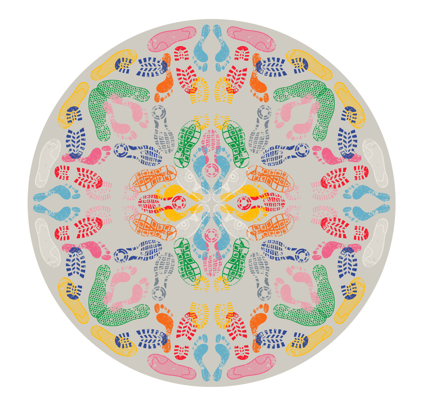 Dywan okrągły LET'S DANCE beżowy Qeeboo Eye on Design