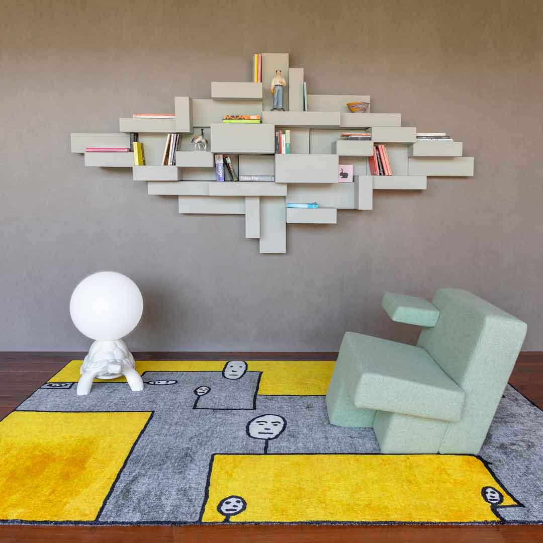 Dywan prostokątny DOG żółty Qeeboo Eye on Design