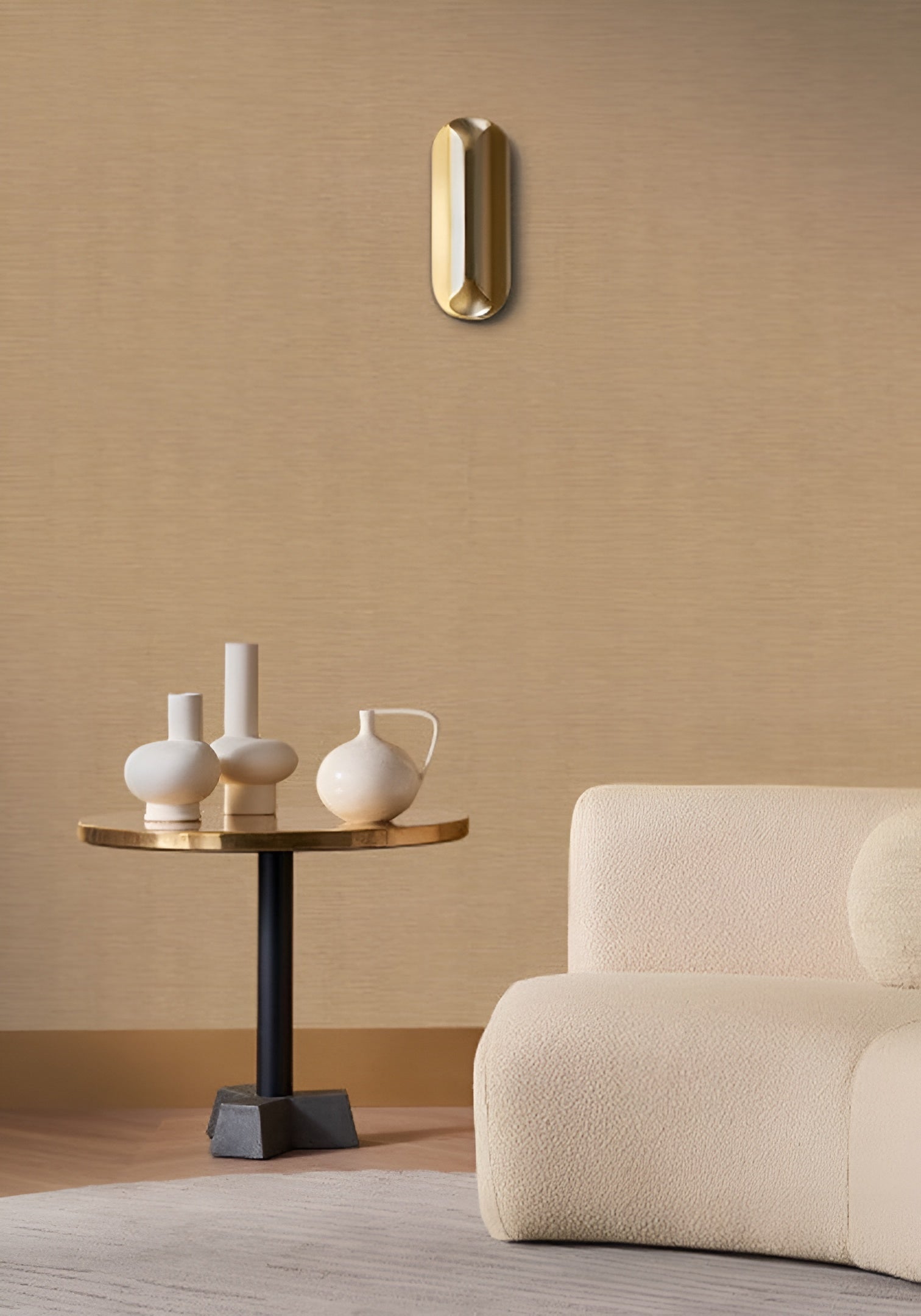 Metallic Textured Wallpaper in Stripes PLATINUM Brown