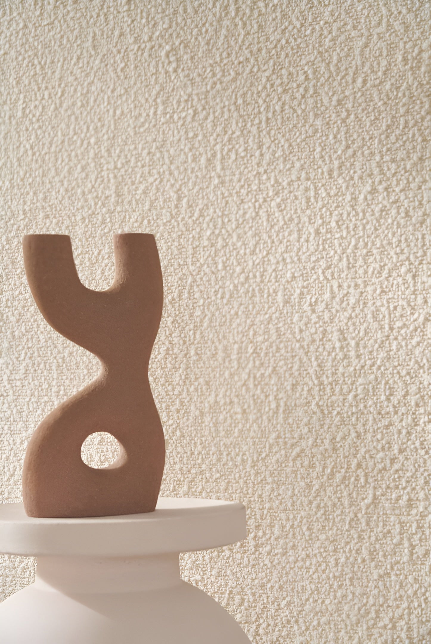 Structuurtextielbehang boucle ETREINTE - CRÈME crèmekleurig