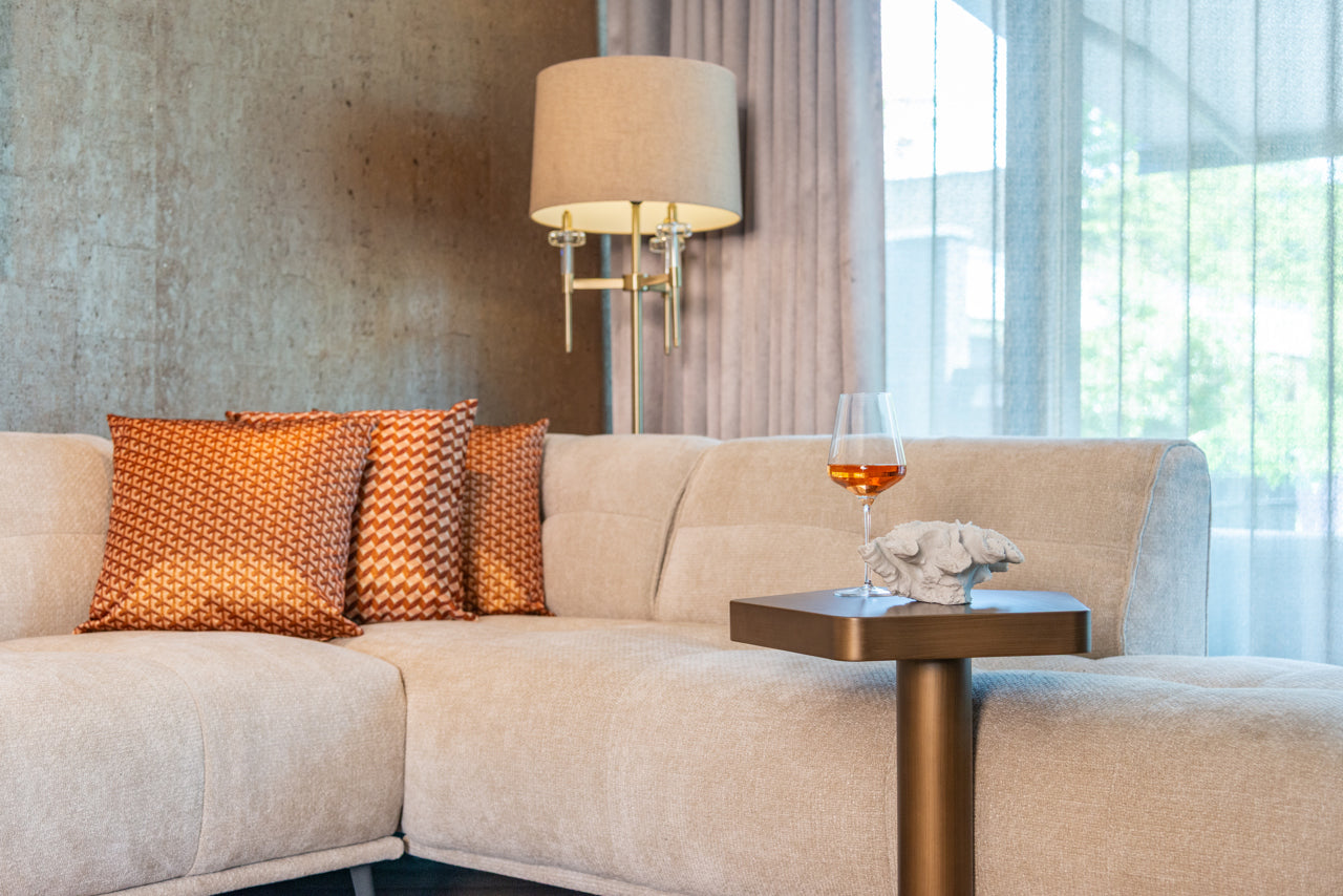 Vloerlamp JOSIE beige kap met gouden voet