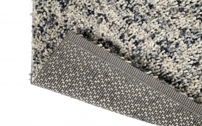 Teppich DOTS grau mit langem Flor