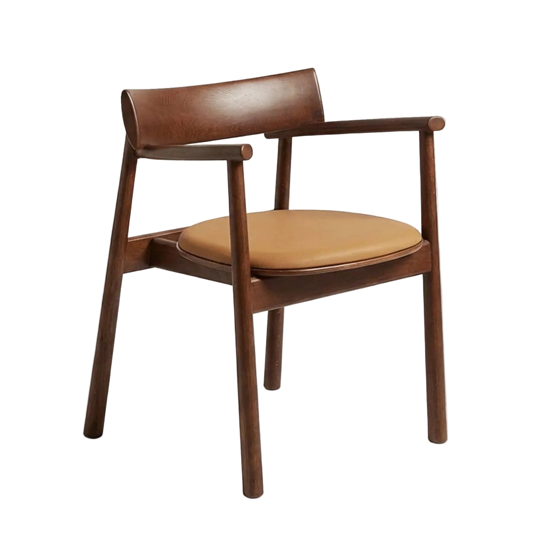 ELIPSA SOFT Chair dark oak wood with brown leather