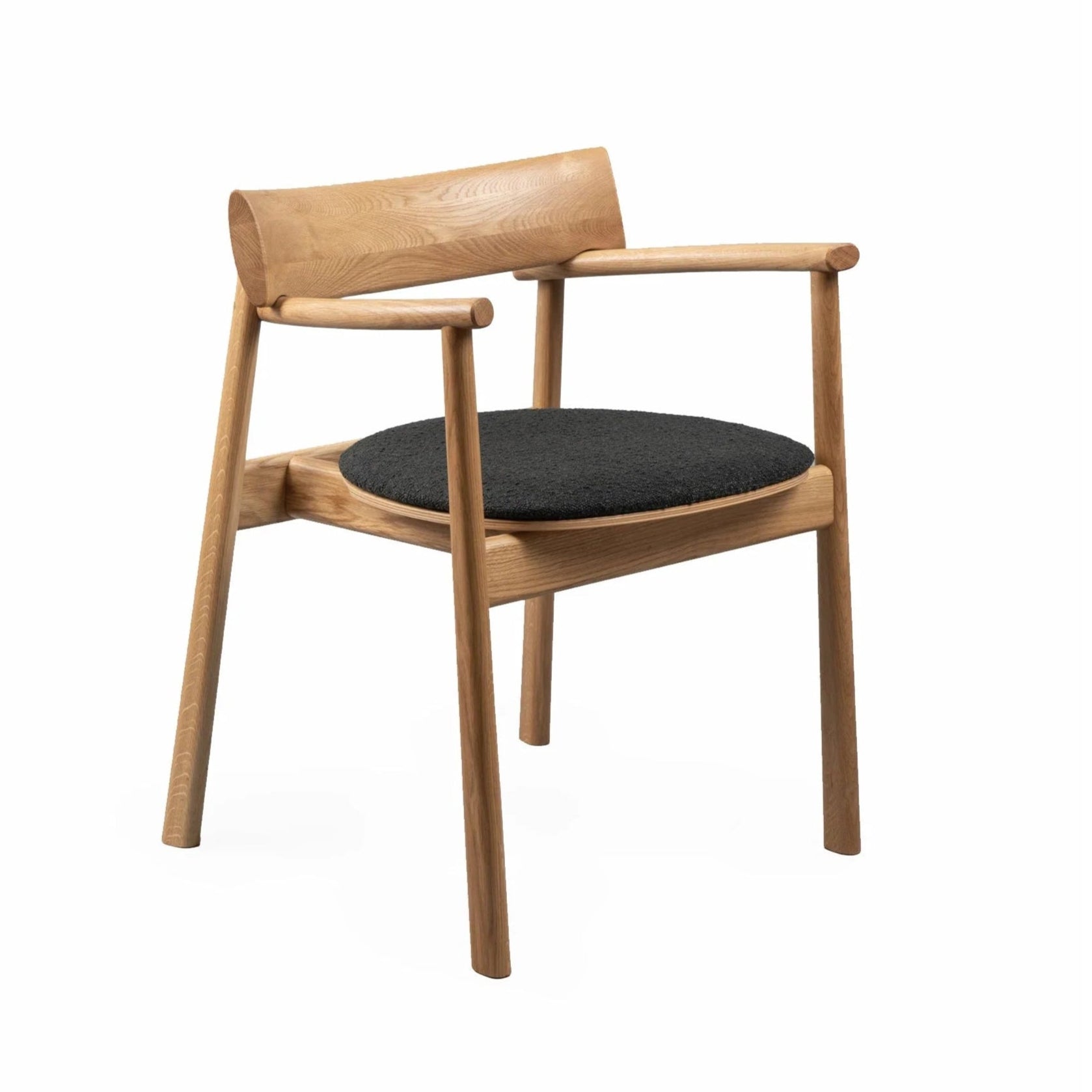 ELIPSA SOFT Chair in Oak Wood and Black Boucle