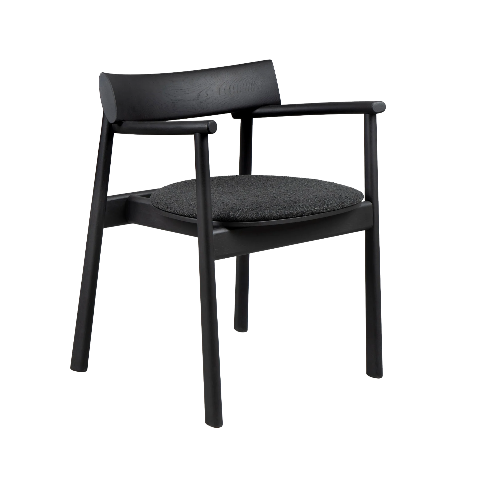 ELIPSA SOFT stoel zwart eikenhout en zwarte boucle