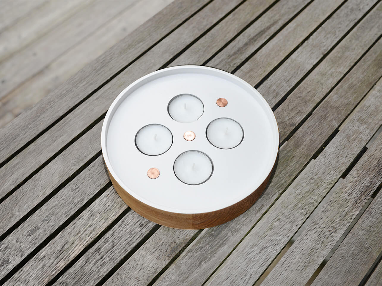 Teelichthalter ENLIGHTENMENT 4 weiß