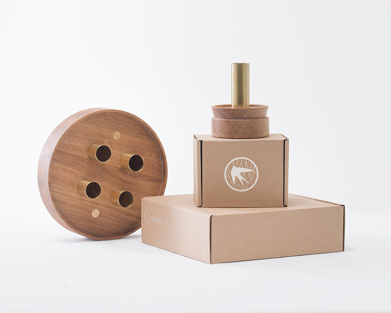 Kaarsenhouder VERLICHTING 4 eik met messing