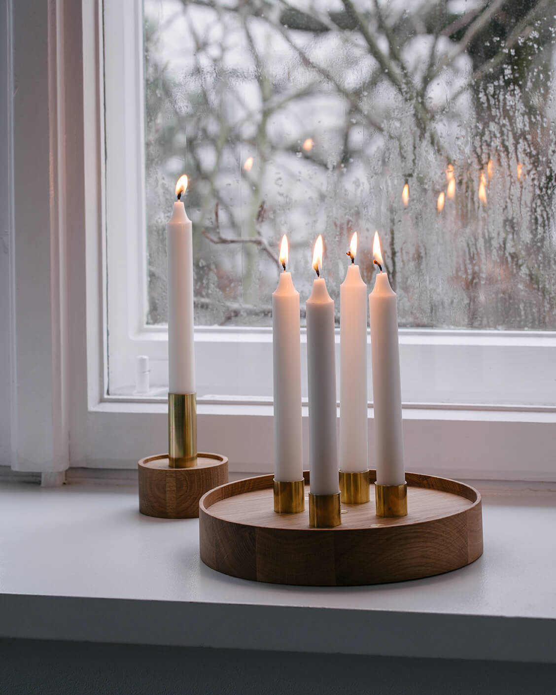 Kerzenhalter ENLIGHTENMENT Eiche mit Messing