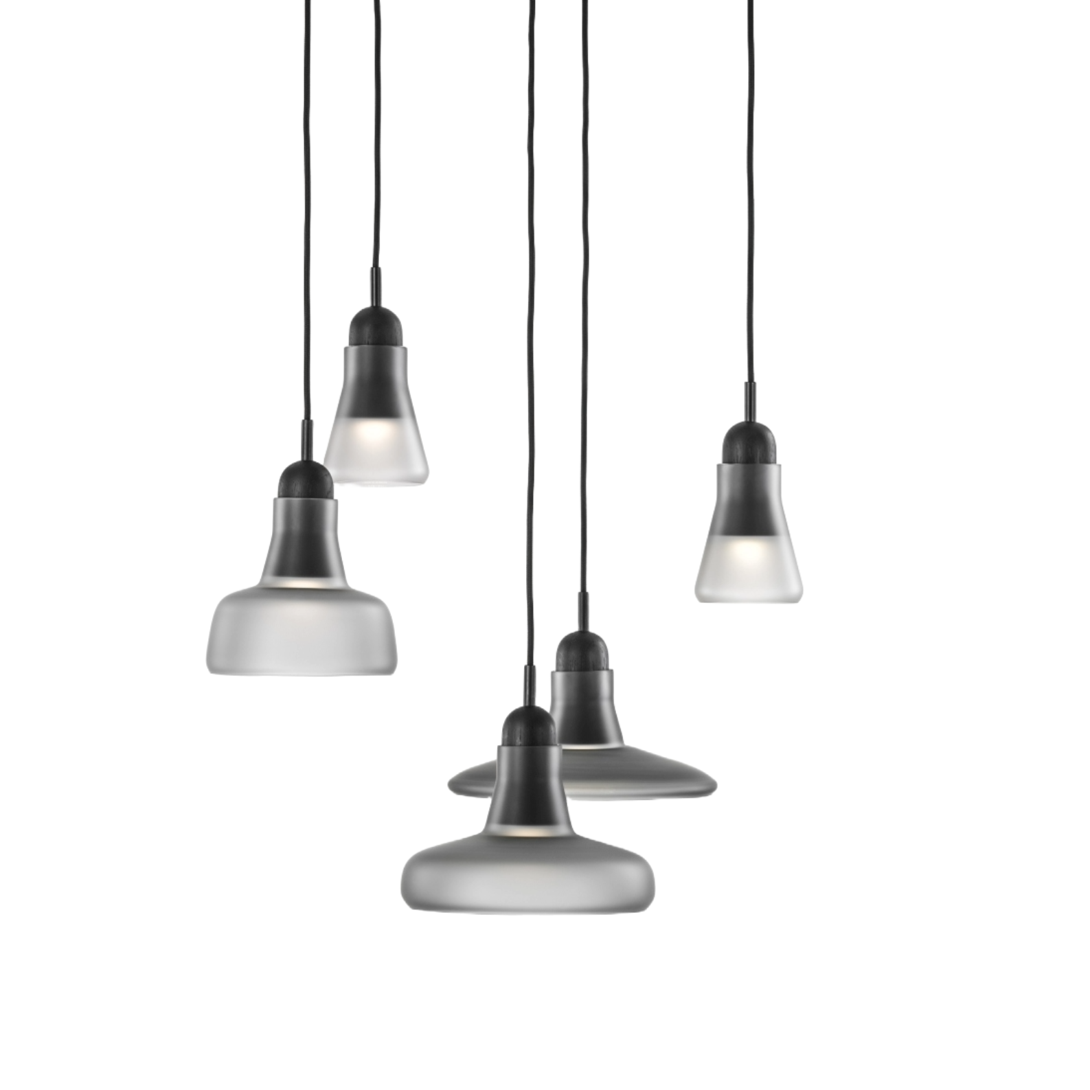 Hanglamp SHADOWS - SET RECHTHOEKIG KLEIN matglas