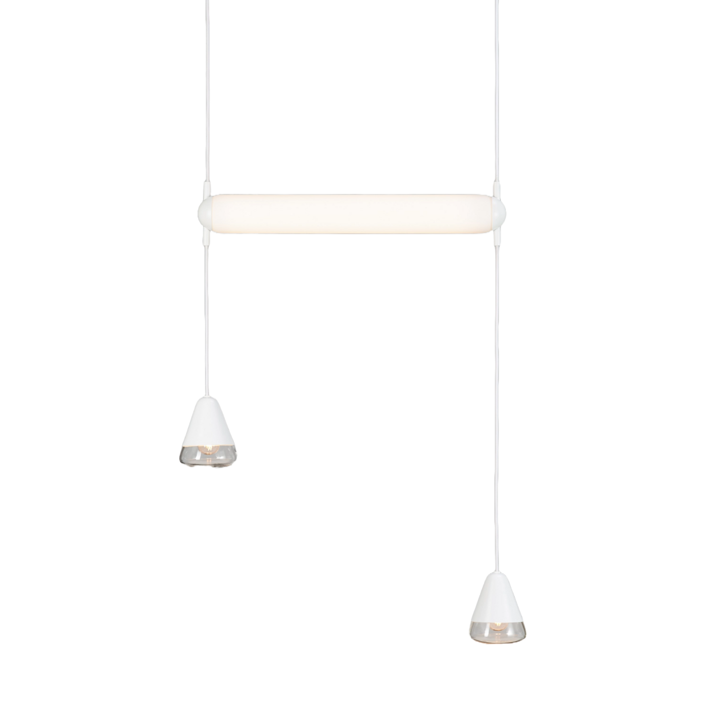 Puro Single Hanging Lamp - Horizontales mattes Glas