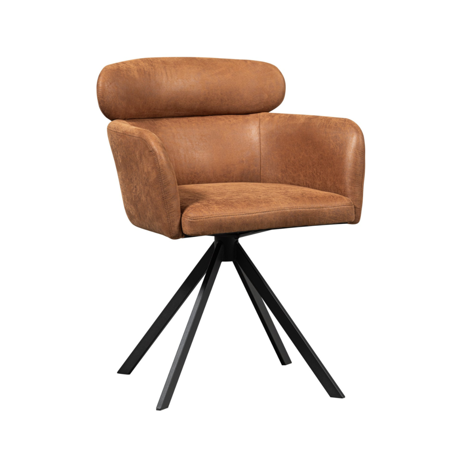 Draaistoel FENNE cognackleurig kunstleer