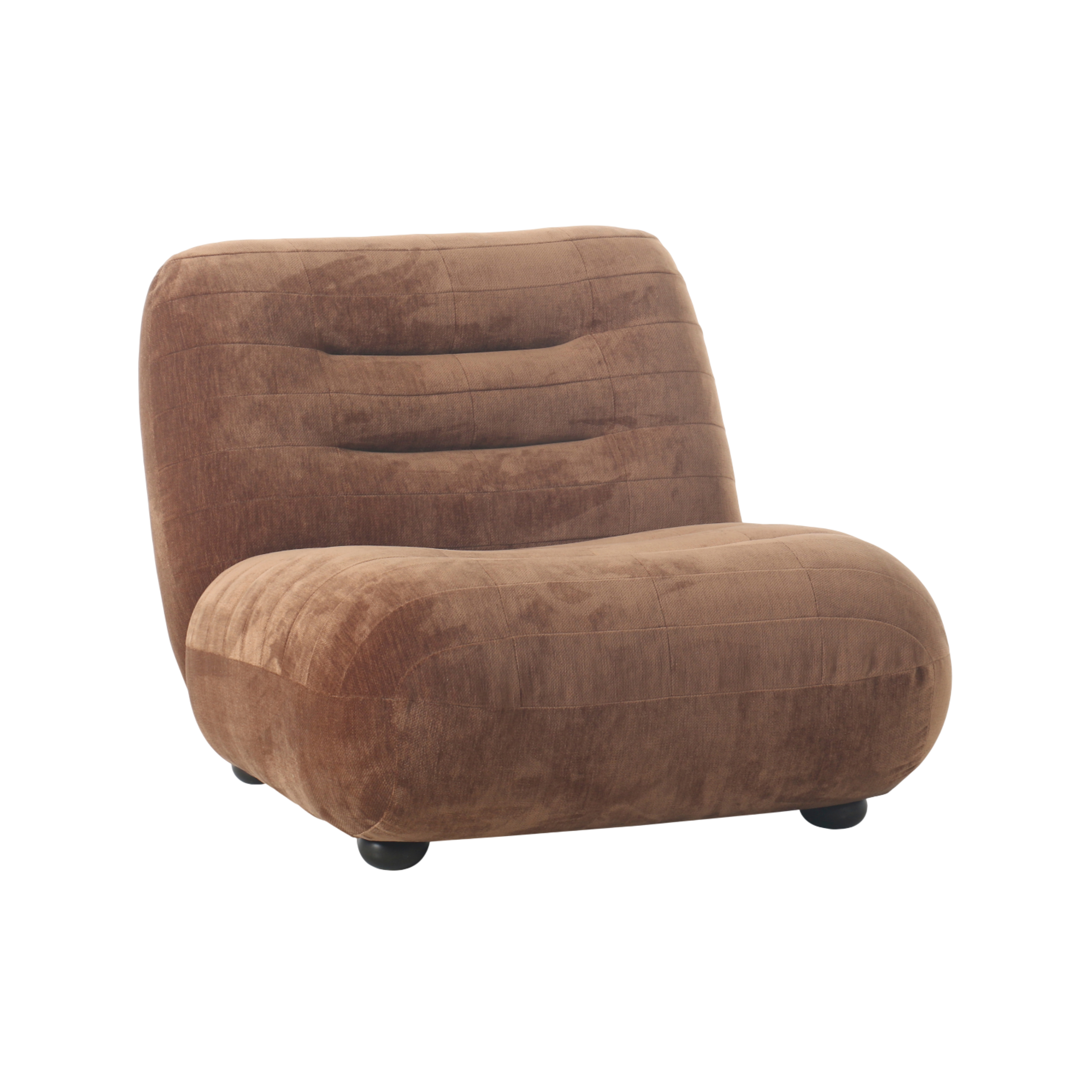 Fauteuil WYATT cognac fluweel