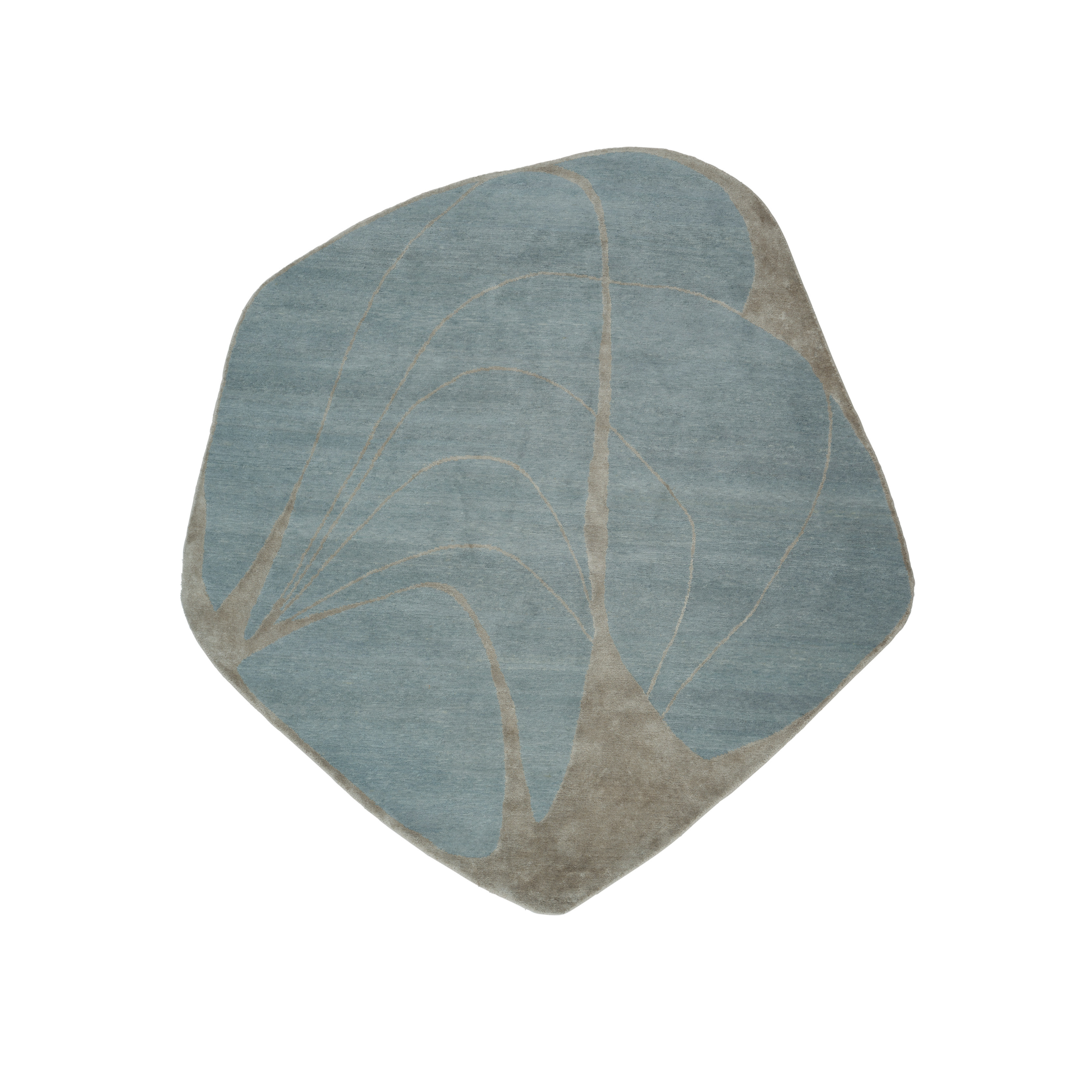 Asymmetrisch tapijt OYSTER TALE turkoois