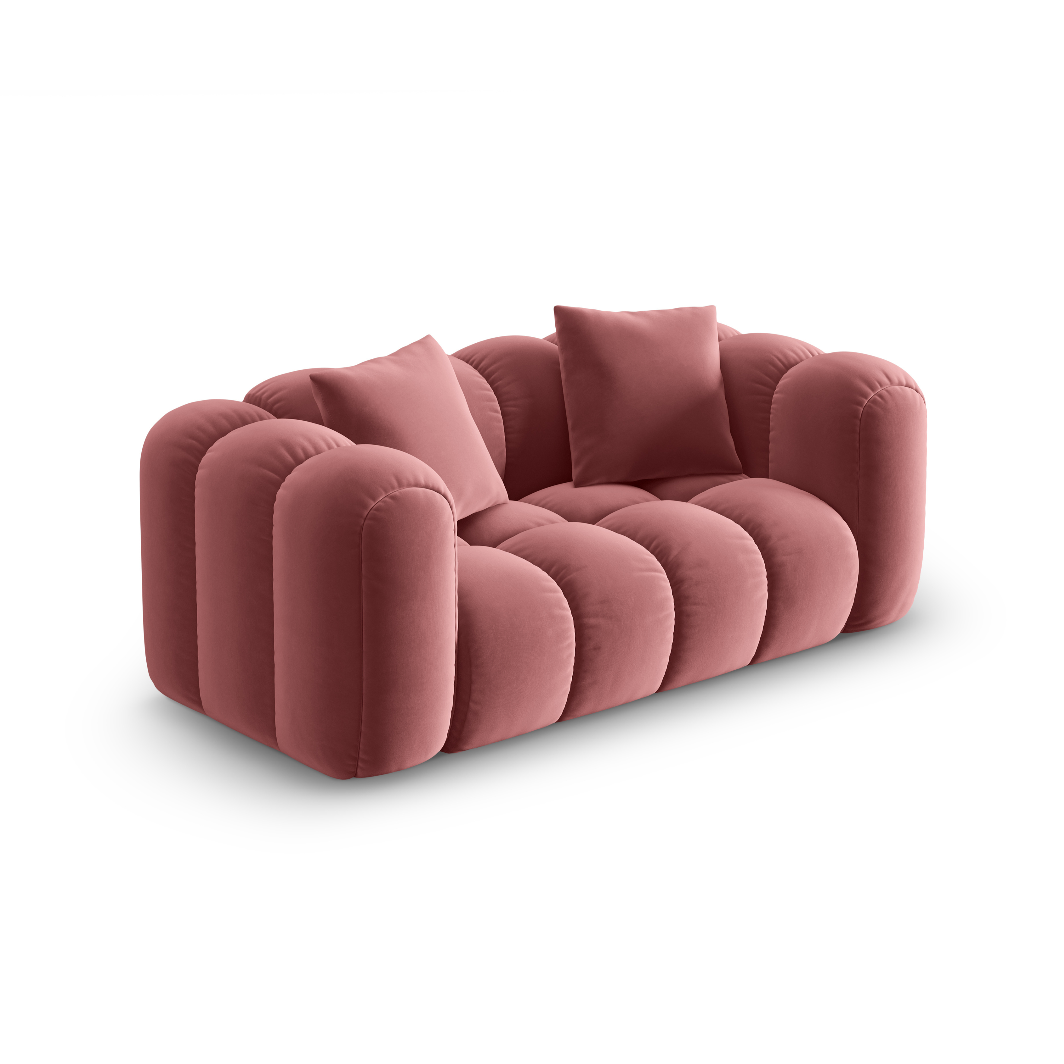 ASTRO pink velvet 2-seater sofa